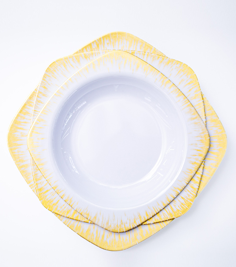 Cross-border hotel supplies A8 melamine tableware, fast food plates, restaurant plates, buffet flat plates, wholesale available, customizable pic 2