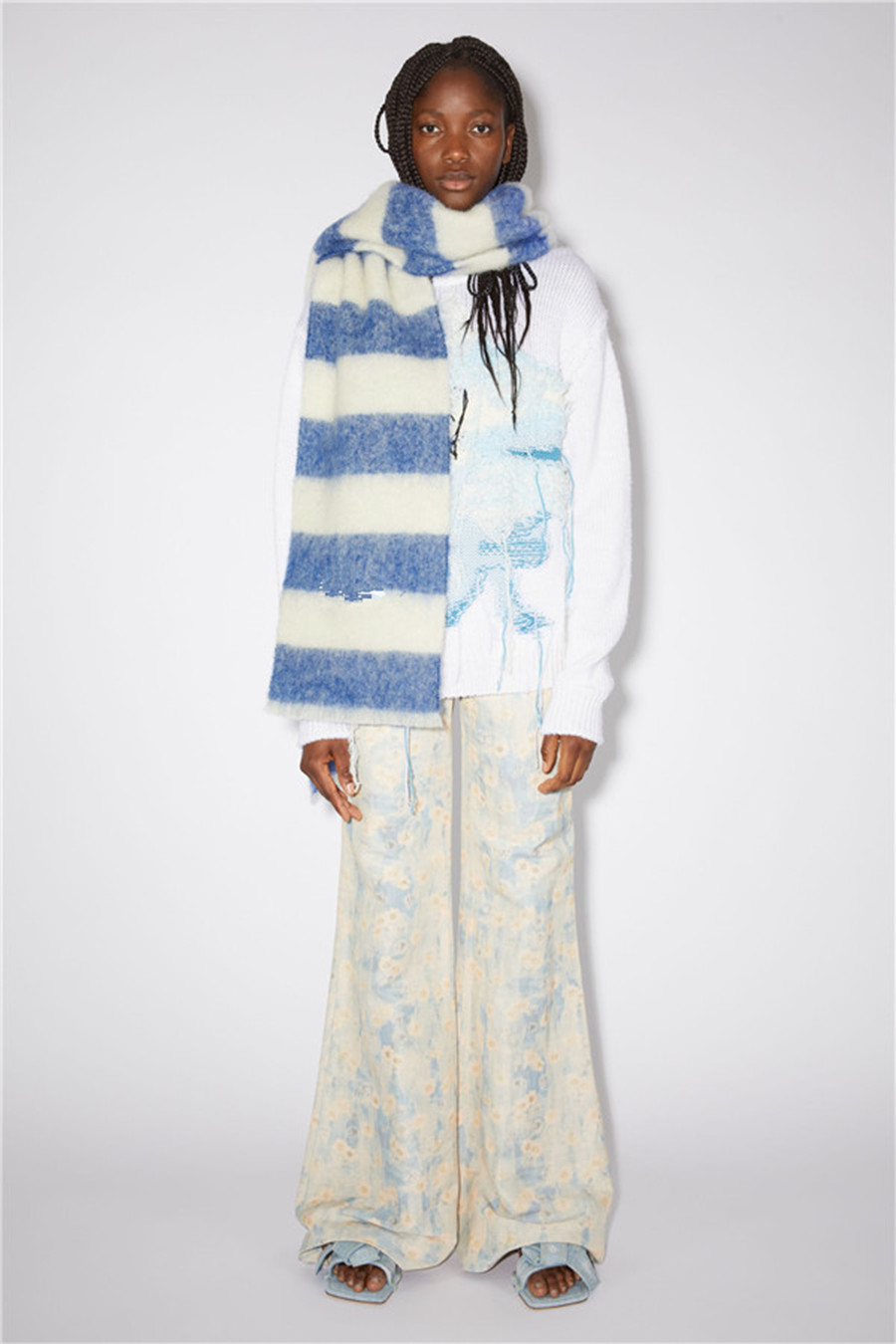 Wholesale of 88AC loose two-color horizontal long scarves for immediate export. E-commerce live streaming supply chain pic 8