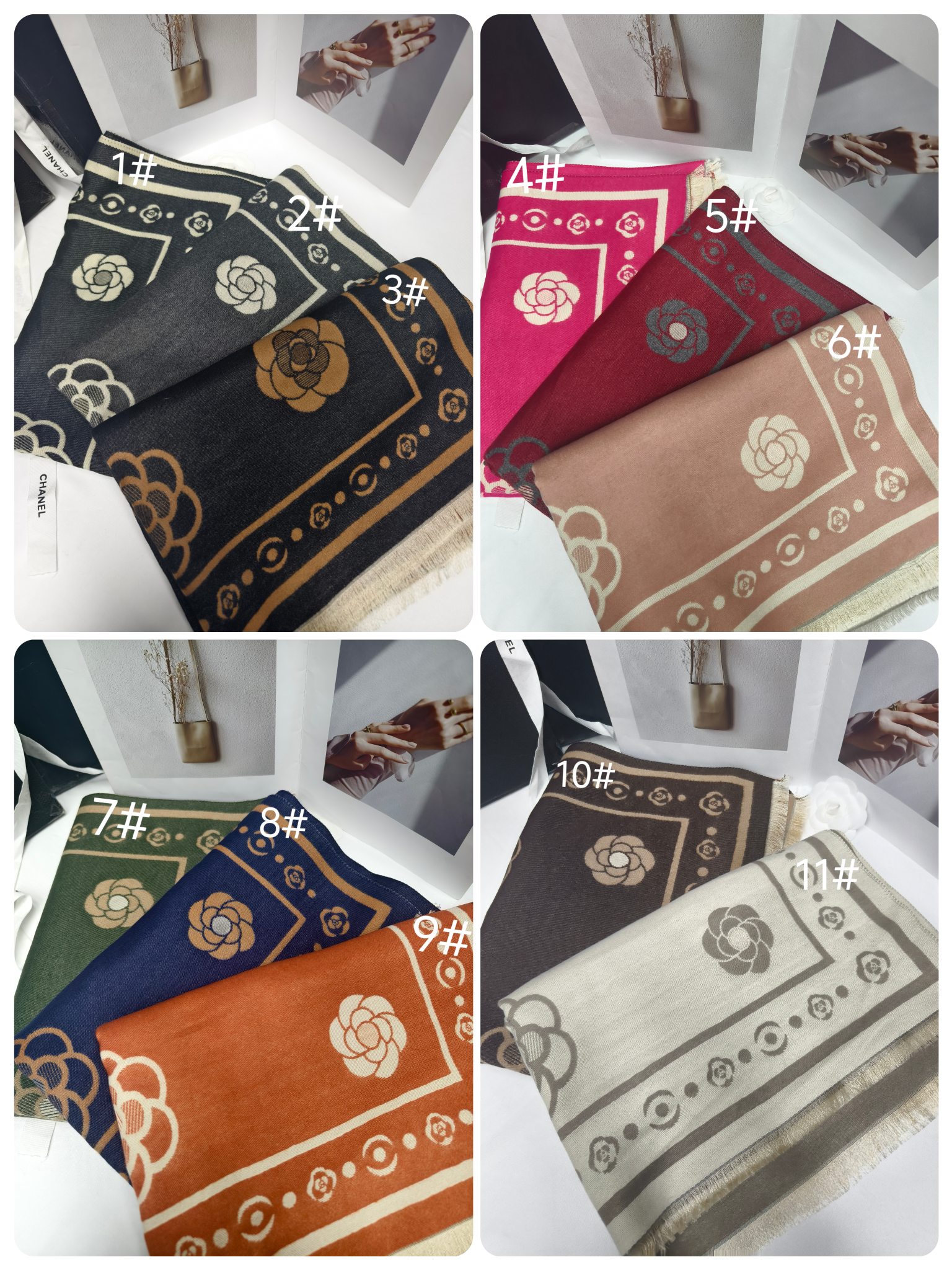 Export scarf wholesale e-commerce live-streaming supply chain high-speed camellia supply pic 5