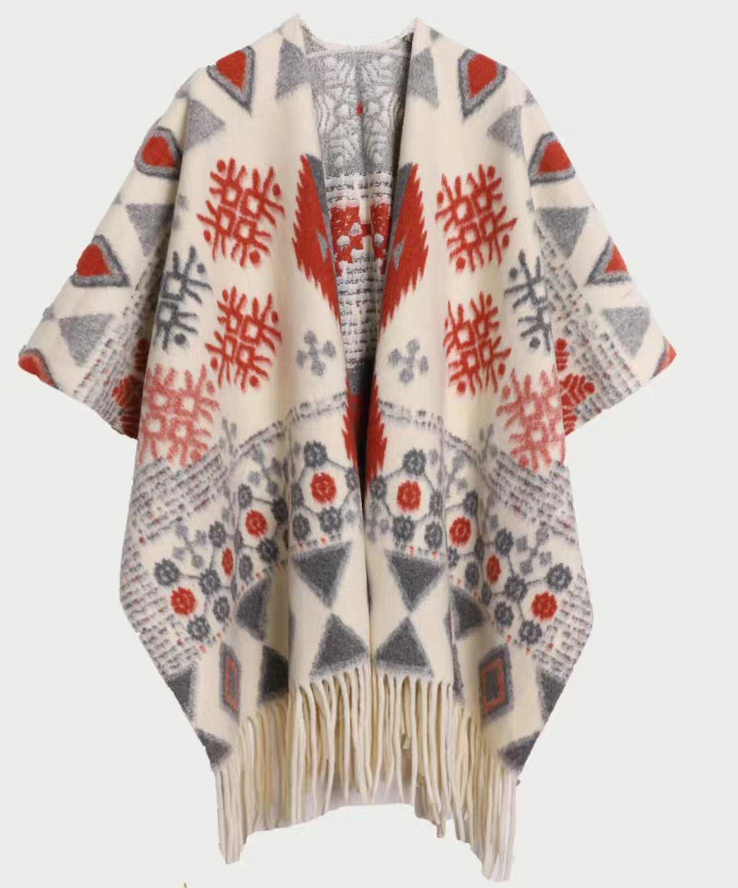 Cross-border scarf wholesale e-commerce live streaming supply chain supply diamond-shaped patterned snowflake anti-cashmere split shawls pic 8