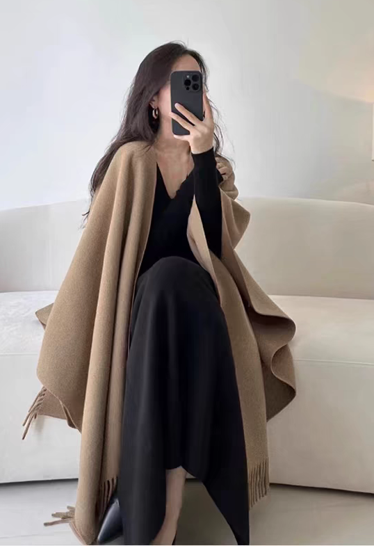 Cross-border scarf wholesale e-commerce live-streaming supply chain supply of solid-color imitation cashmere split shawls pic 8