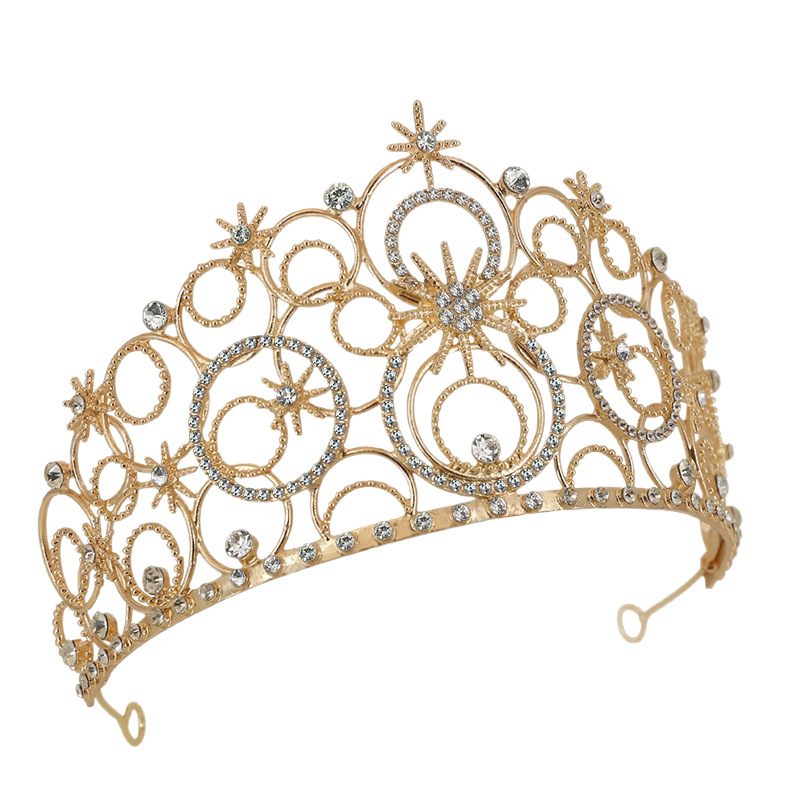 新款跨境新娘皇冠欧美生日婚礼王冠合金高端头饰高档现货泡泡皇冠详情2