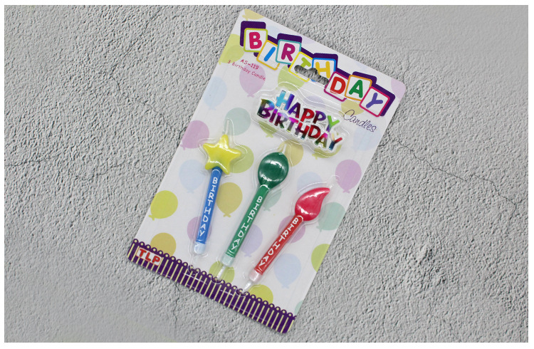 厂家直销3支星星气球火苗形状生日蜡烛节日派对烘焙蛋糕装饰蜡烛详情12