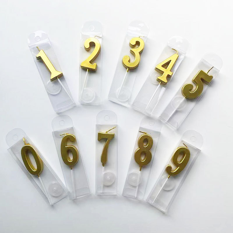 粉色巧克力淋面饼干造型0-9数字蜡烛插件卡通复古儿童生日蛋糕详情9