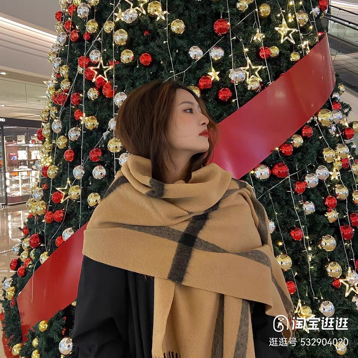 Cross-border scarf wholesale e-commerce live-streaming supply chain, classic British-style checkered long scarves pic 4