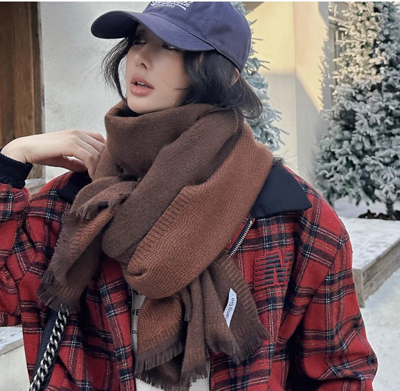 新款现货水波纹素色跨境围巾批发电商直播供应链供货详情6