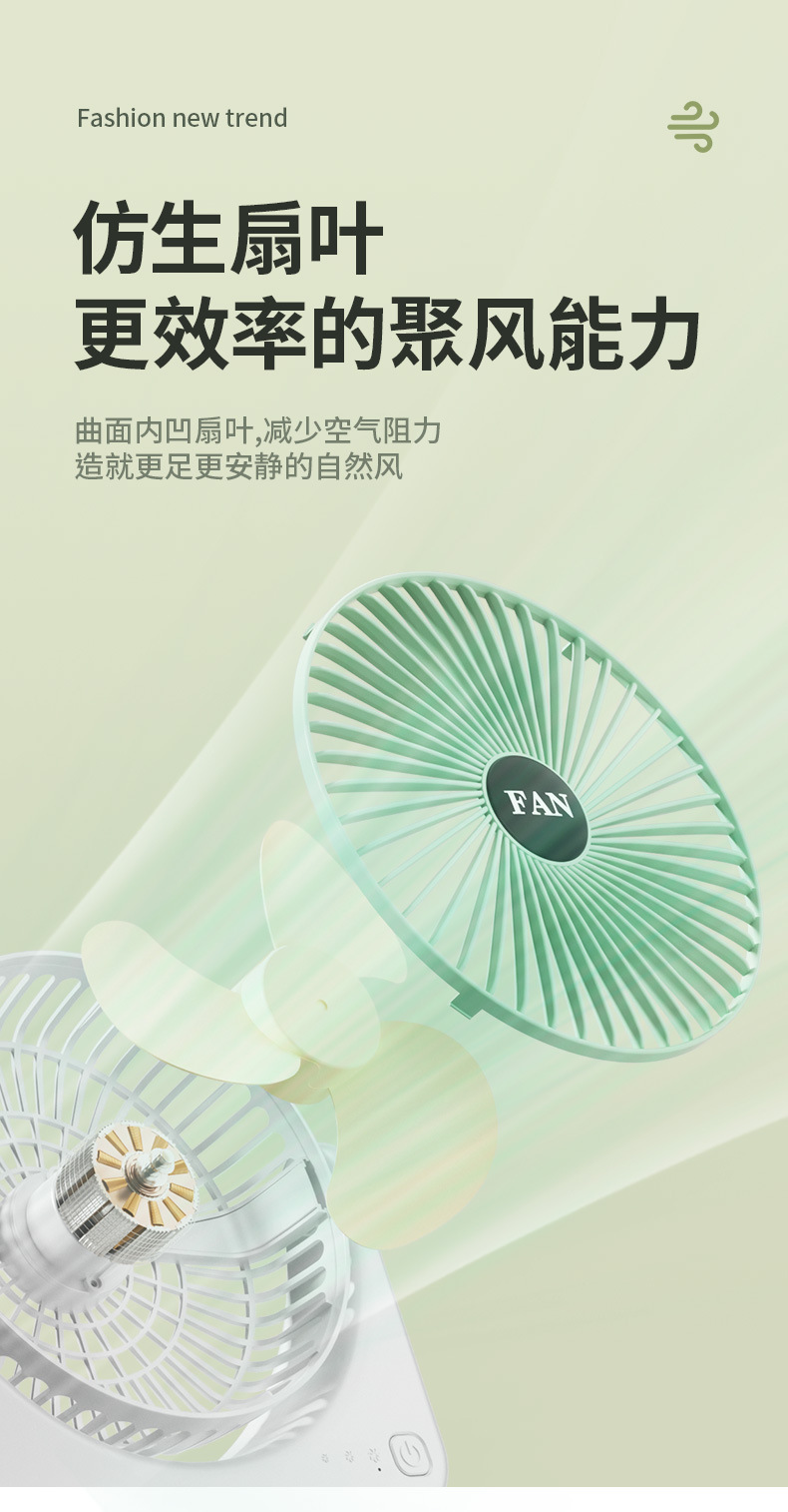 跨境家用小风扇USB充电款学生桌面台式扇便携式户外大风量电风扇详情6