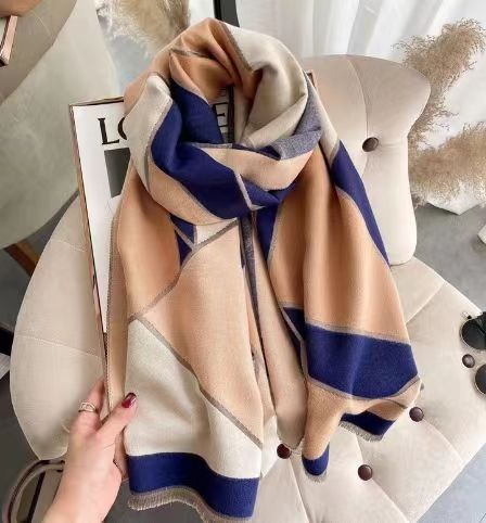 Wholesale of scarves, e-commerce live streaming, supply chain, online style, high-quality high-speed jacquard series, geometric triangle pic 1
