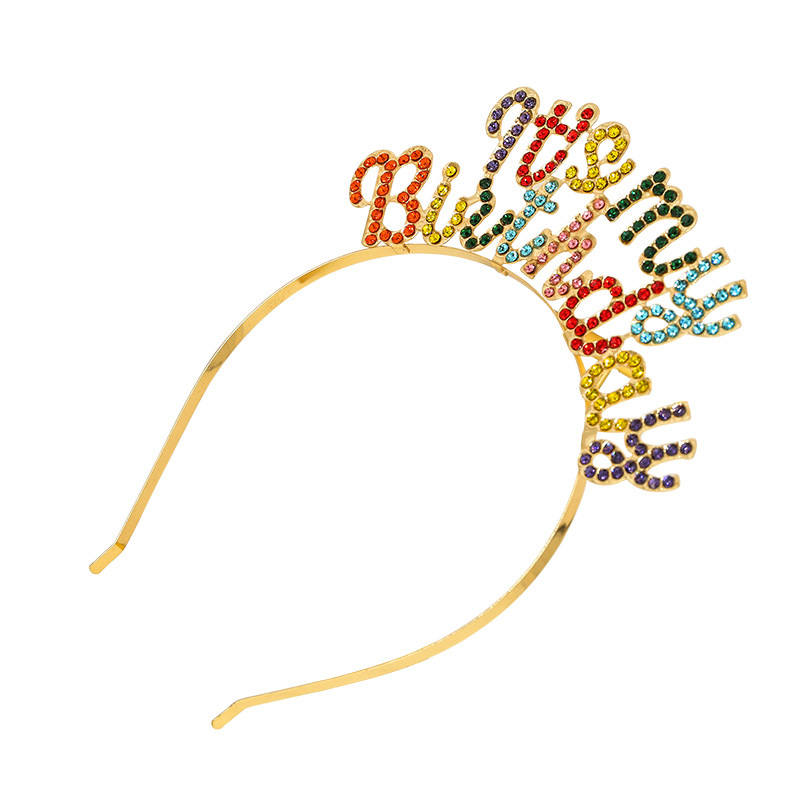 跨境It's my birthday欧美生日彩色字母皇冠头饰派对生日发箍金属详情5