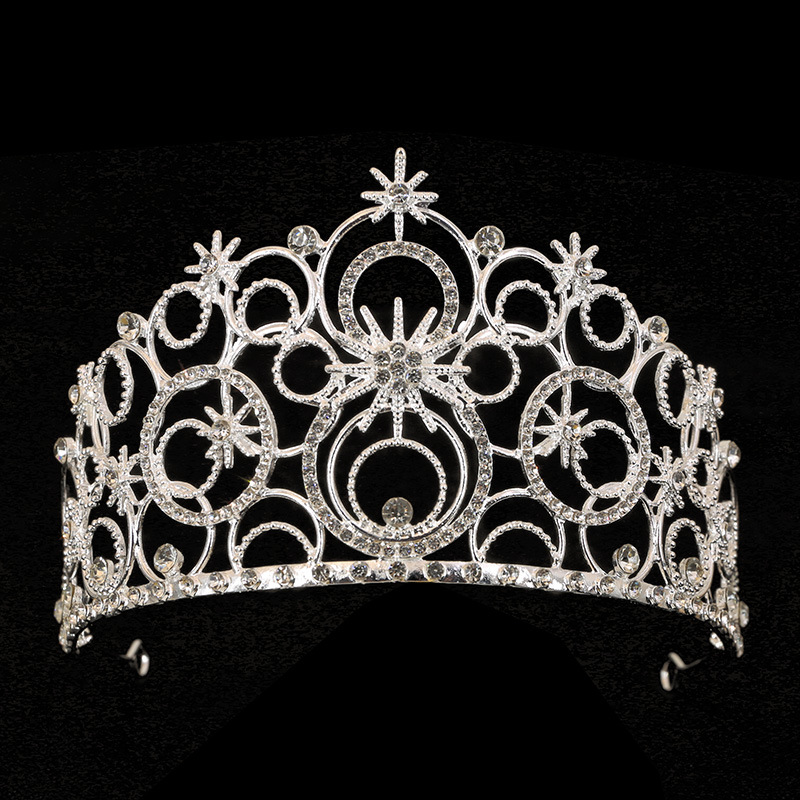新款跨境新娘皇冠欧美生日婚礼王冠合金高端头饰高档现货泡泡皇冠详情5