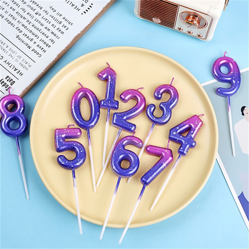 粉色巧克力淋面饼干造型0-9数字蜡烛插件卡通复古儿童生日蛋糕详情14