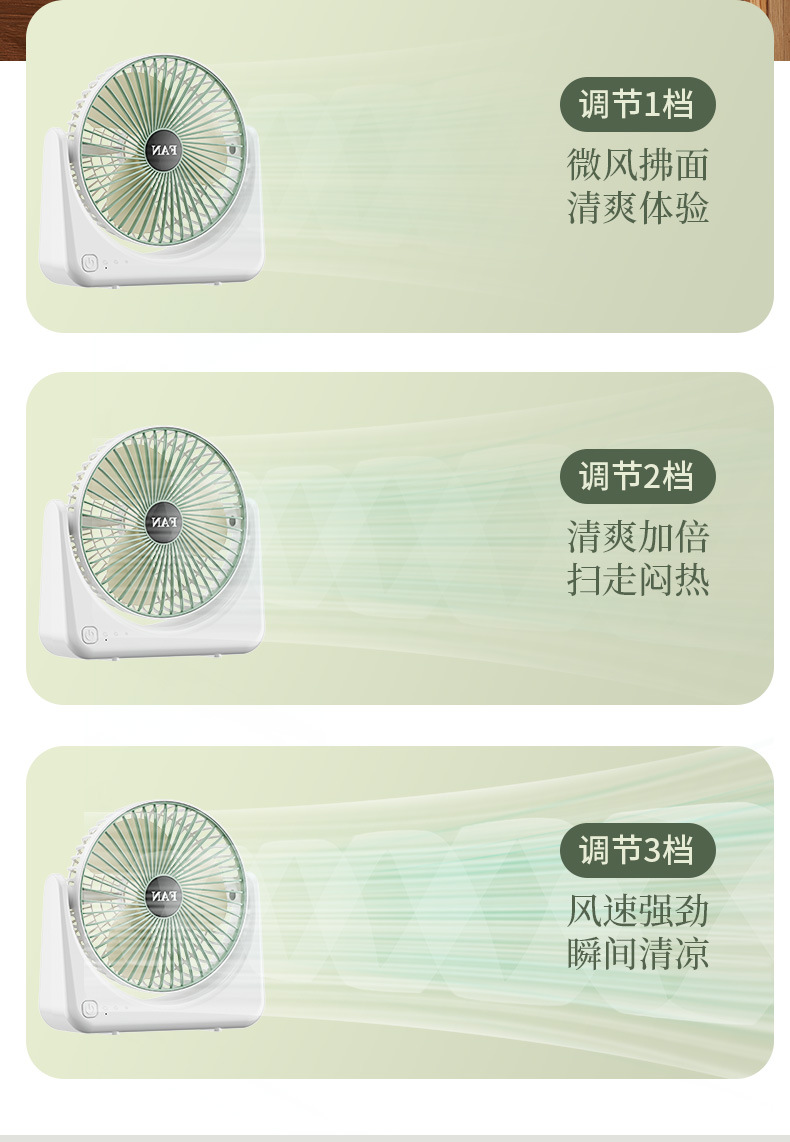 跨境家用小风扇USB充电款学生桌面台式扇便携式户外大风量电风扇详情8