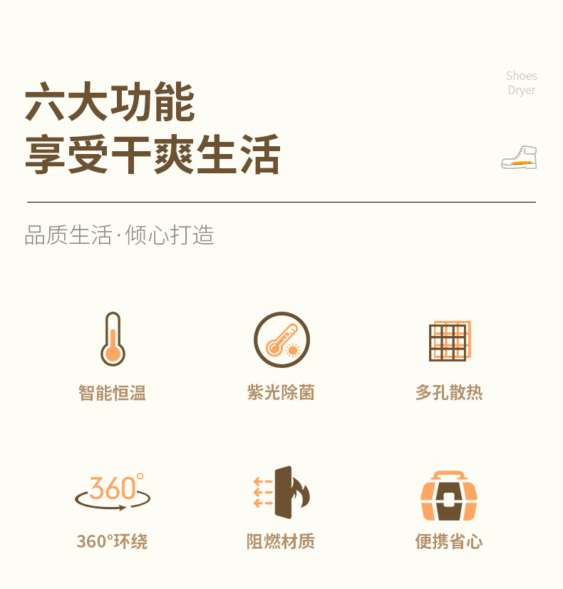 烘鞋器干鞋机除臭杀菌家用成人小家电学生宿舍定时速干暖鞋烘干机详情3