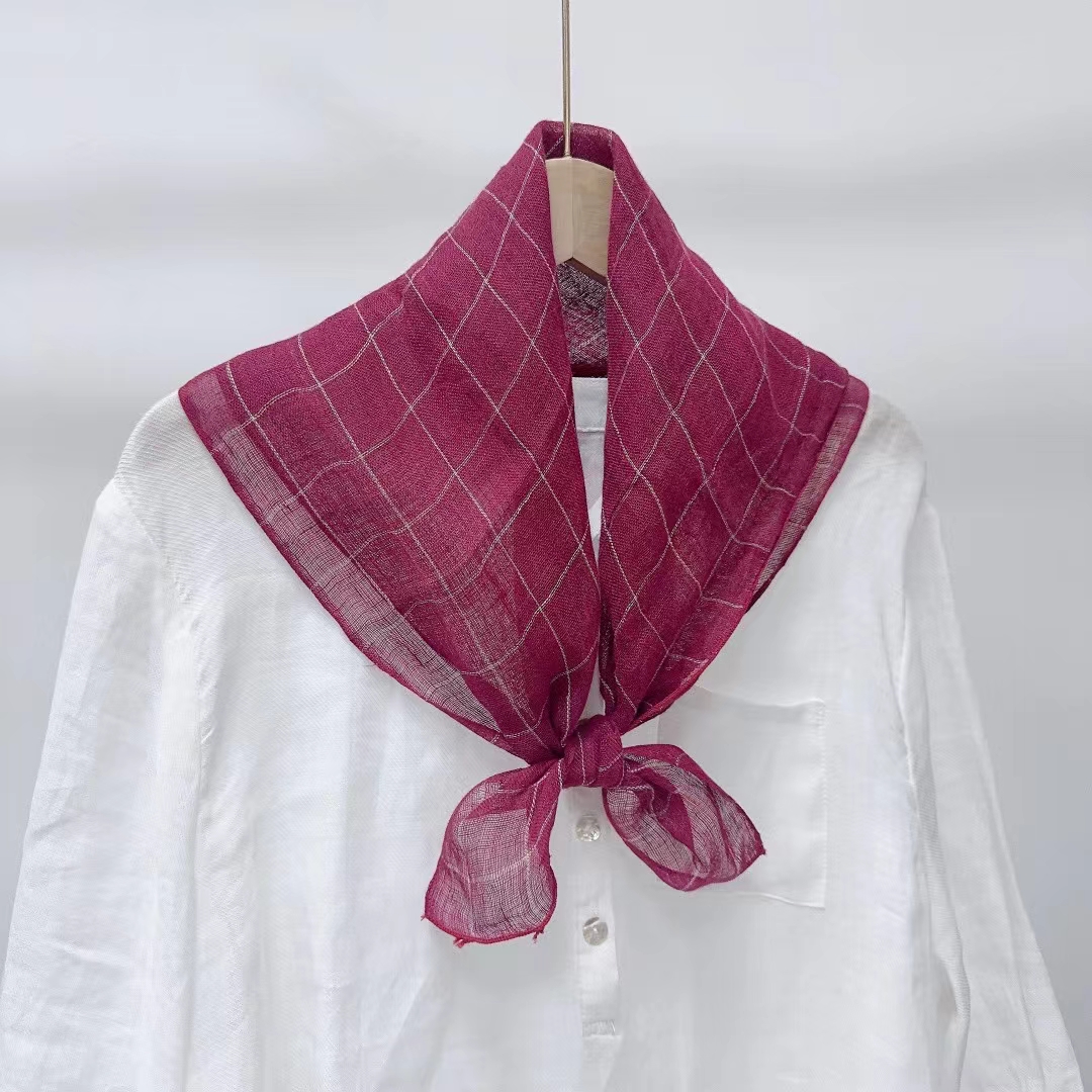 100% linen square towels in stock, cross-border scarf wholesale, e-commerce live streaming supply chain pic 1