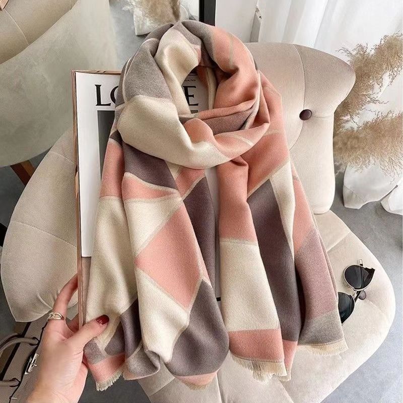 Wholesale of scarves, e-commerce live streaming, supply chain, online style, high-quality high-speed jacquard series, geometric triangle pic 4