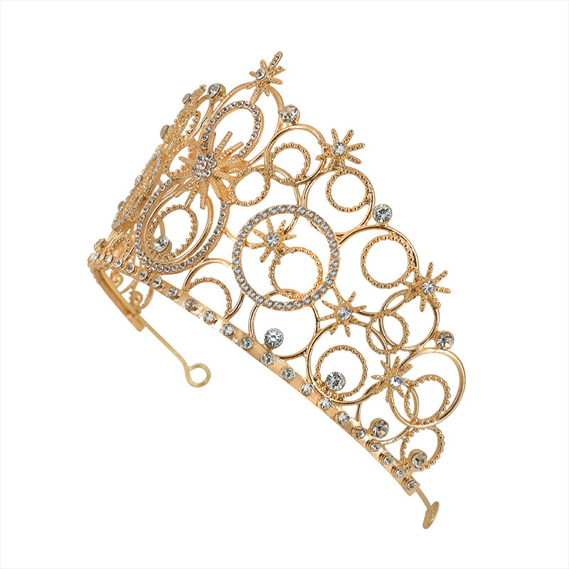 新款跨境新娘皇冠欧美生日婚礼王冠合金高端头饰高档现货泡泡皇冠详情3