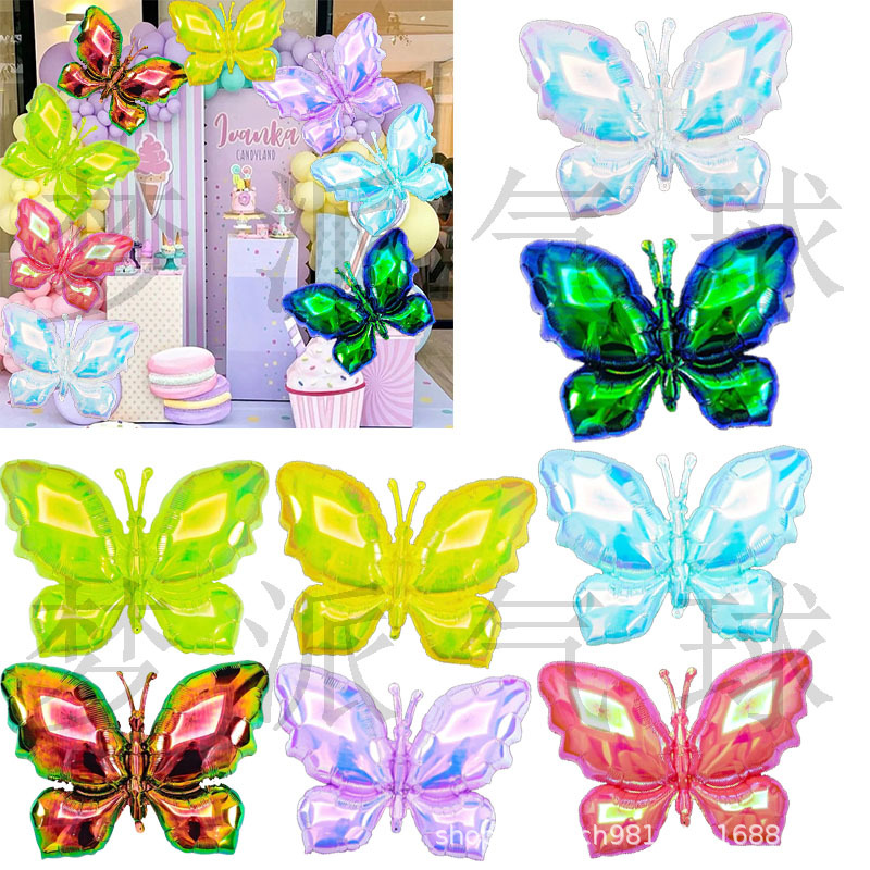 厂家直销新款炫彩幻彩蝴蝶造型铝膜气球儿童生日派对节日装饰气球详情5