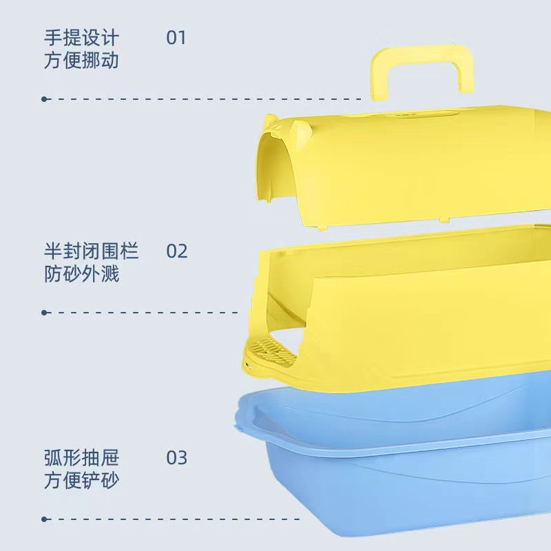 Cat litter box, one minimum batch, fully enclosed, splash-proof, oversized cat toilet, ultraviolet sterilization pet products manufacturer pic 3