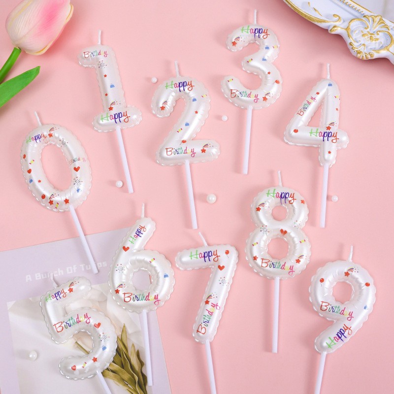 粉色巧克力淋面饼干造型0-9数字蜡烛插件卡通复古儿童生日蛋糕详情12