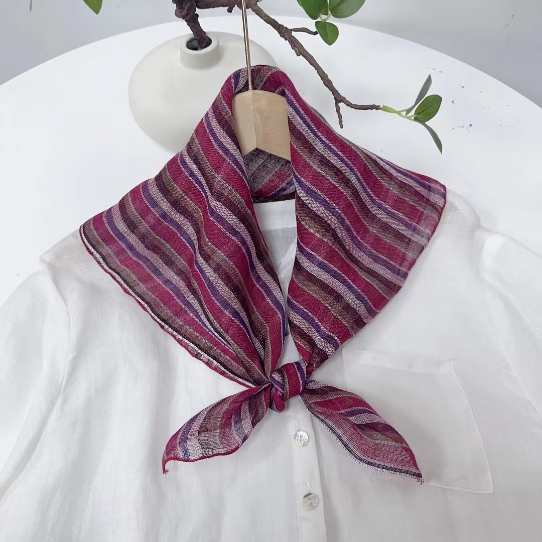 100% linen square towels in stock, cross-border scarf wholesale, e-commerce live streaming supply chain pic 5