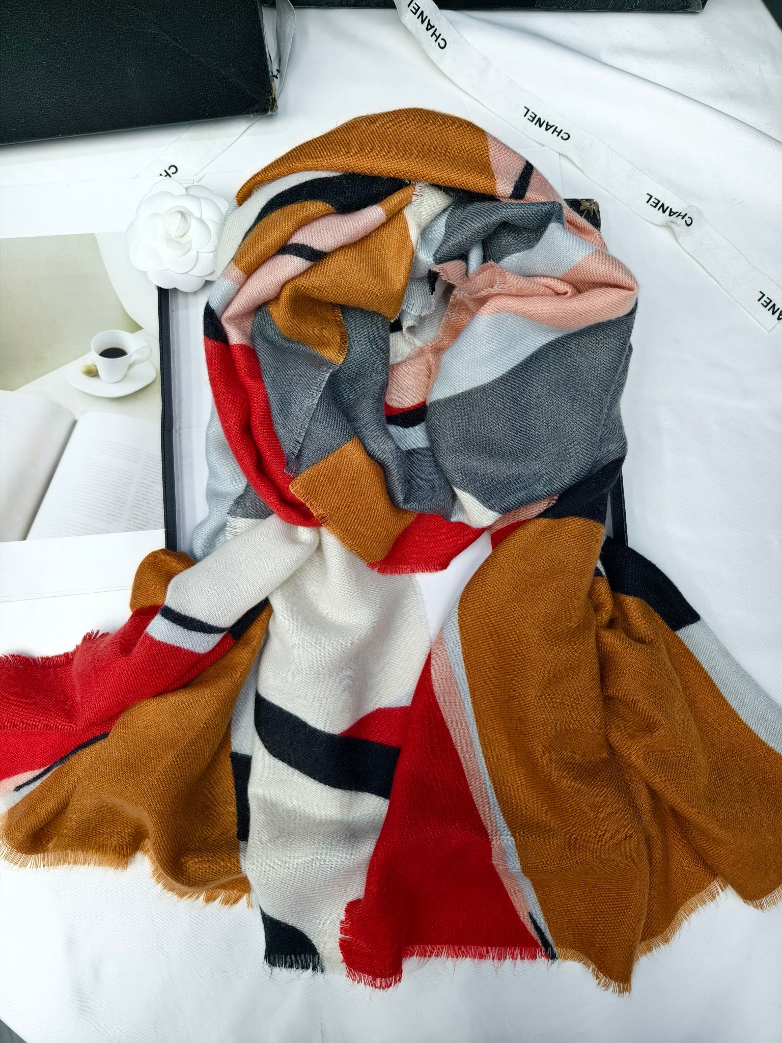 Wholesale export scarves, e-commerce live-streaming supply chain, imitation cashmere loose whiskers, printed graffiti, marble pattern supply pic 1