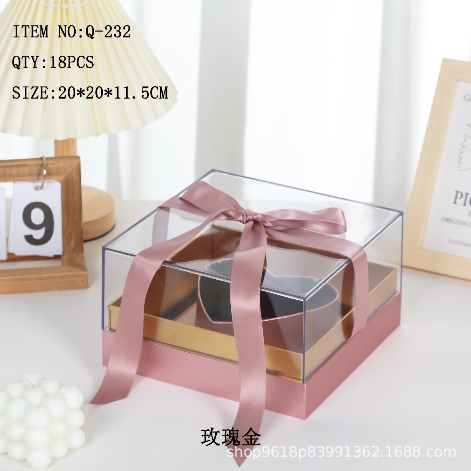 Square acrylic flower gift box, 520 Qixi Festival gift box, preserved flower box, heart box, exquisite pic 8