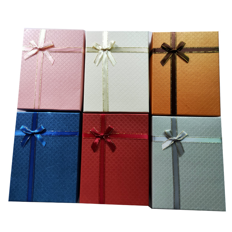 Customized 12*16CM Korean-style bow gift box, top and bottom cover accessories, headwear box, embossed and pasted packaging box pic 9