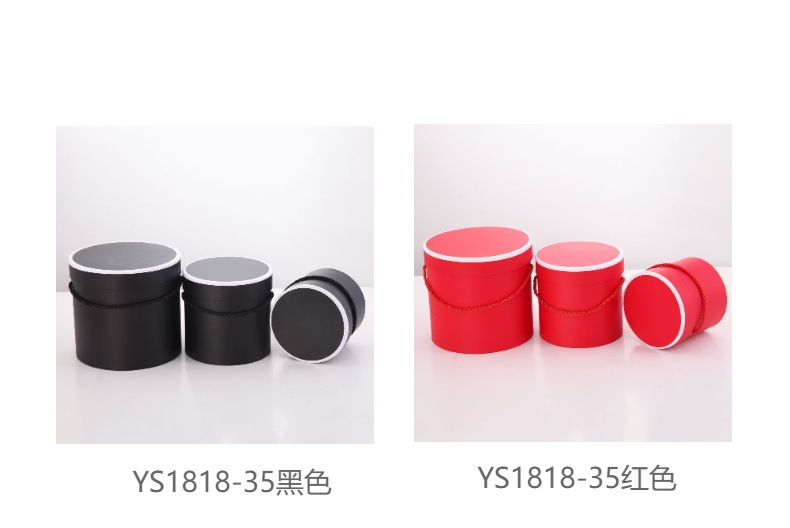 Solid color, simple Ins-style, hand-held round hug bucket, floral and fresh flower packaging gift box in stock wholesale pic 11