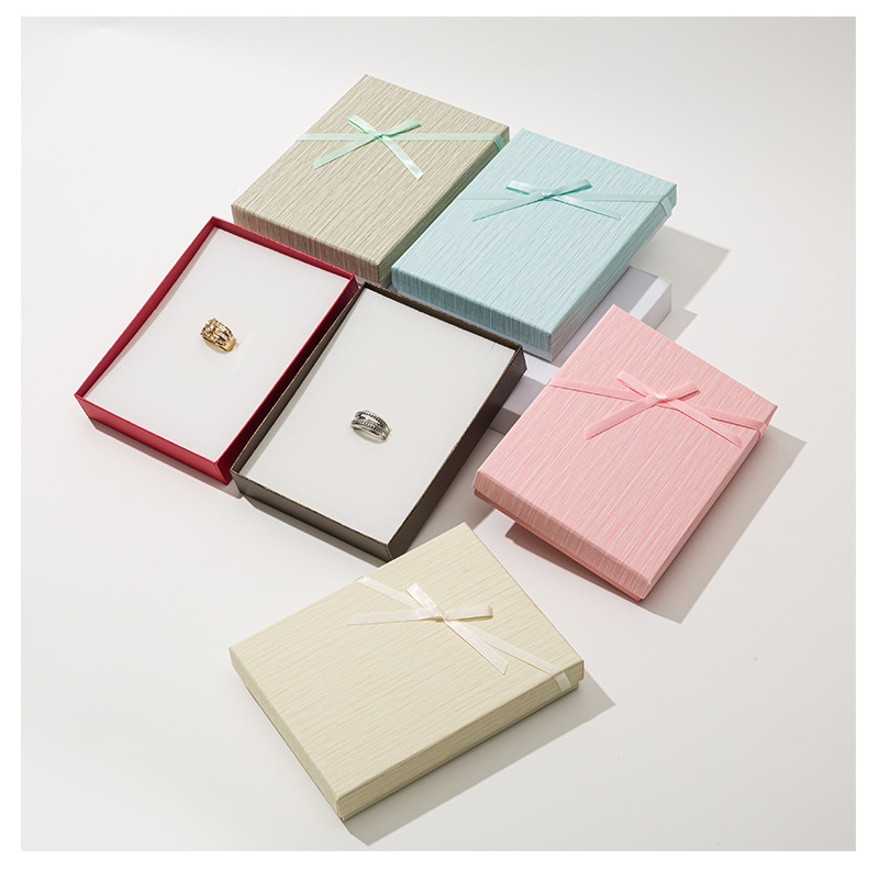In-stock bow texture gift box, top and bottom cover, lipstick, perfume, necklace, earrings, jewelry packaging box and gift box pic 20