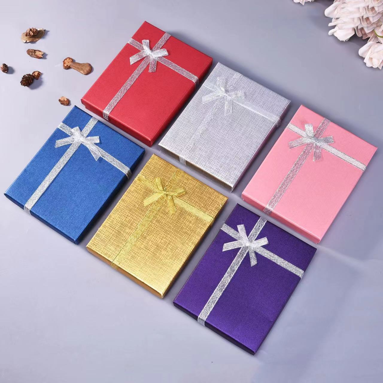 Customized 12*16CM Korean-style bow gift box, top and bottom cover accessories, headwear box, embossed and pasted packaging box pic 16