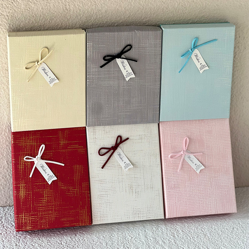 Customized 12*16CM Korean-style bow gift box, top and bottom cover accessories, headwear box, embossed and pasted packaging box pic 12