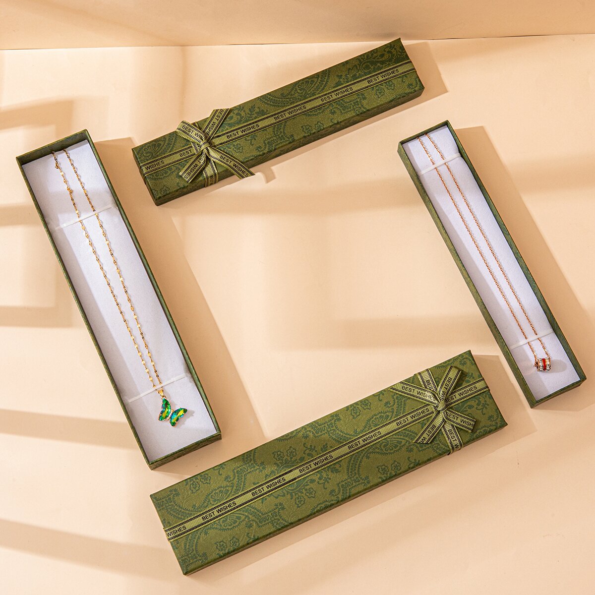 Factory wholesale of rectangular jewelry, necklace boxes, hairpins, jewelry boxes, bookmark pen boxes, bow ornaments and gift boxes in stock pic 5