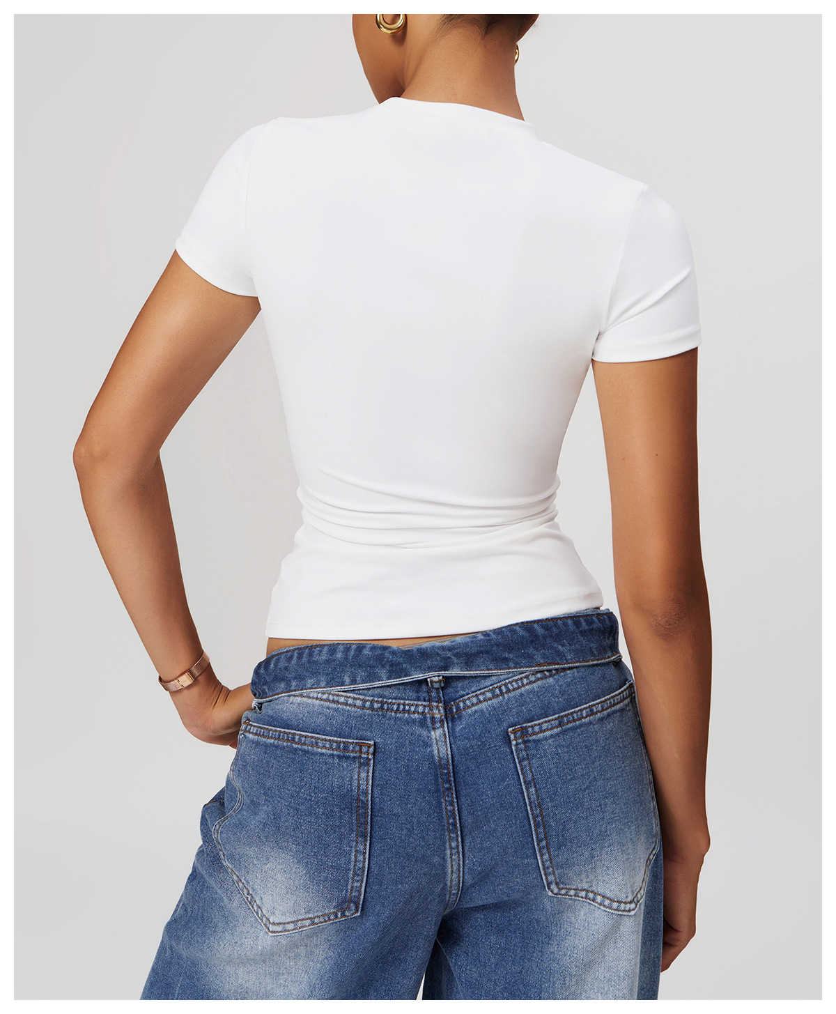 春季t恤速干瑜伽服短袖健身上衣罩衫户外跑步运动短袖女详情76