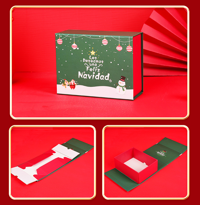 Customized one-piece folding box, gift box, creative empty box, cosmetic packaging, magnetic flip cover box pic 1