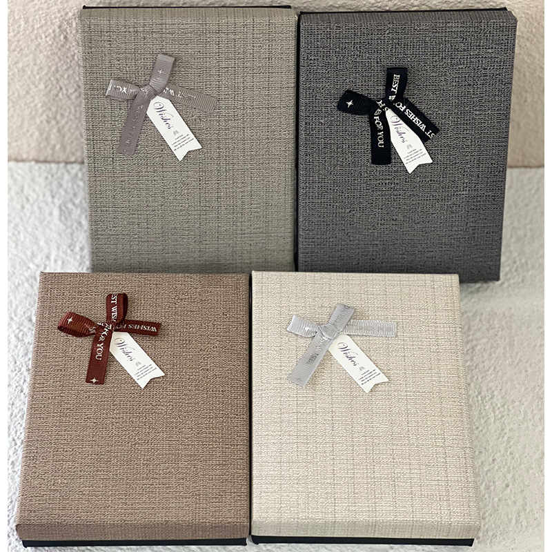 Customized 12*16CM Korean-style bow gift box, top and bottom cover accessories, headwear box, embossed and pasted packaging box pic 13