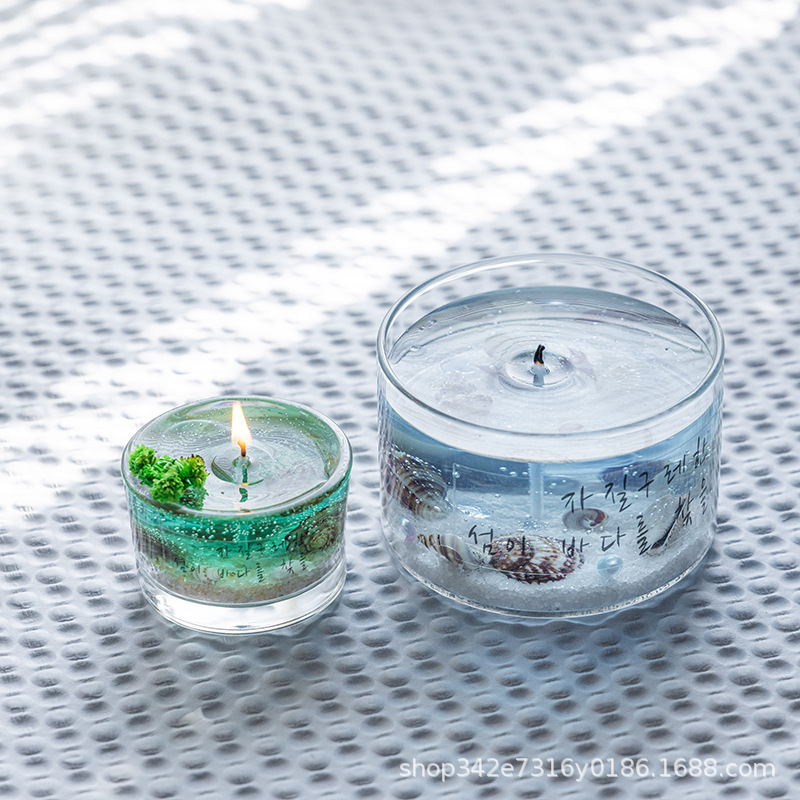 济州岛韩国果冻蜡沙滩贝壳香薰蜡烛礼盒摆件杯子手工造型香薰蜡烛详情4