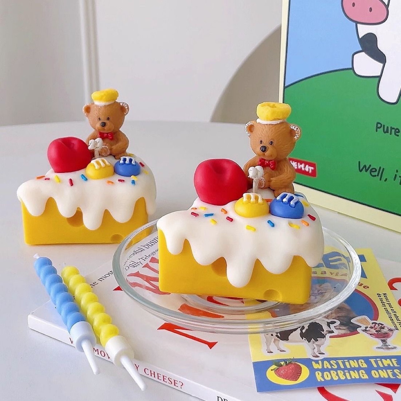 手工小众芝士奶酪香薰蜡烛蛋糕伴手礼创意摆件送女生可爱生日礼物详情1