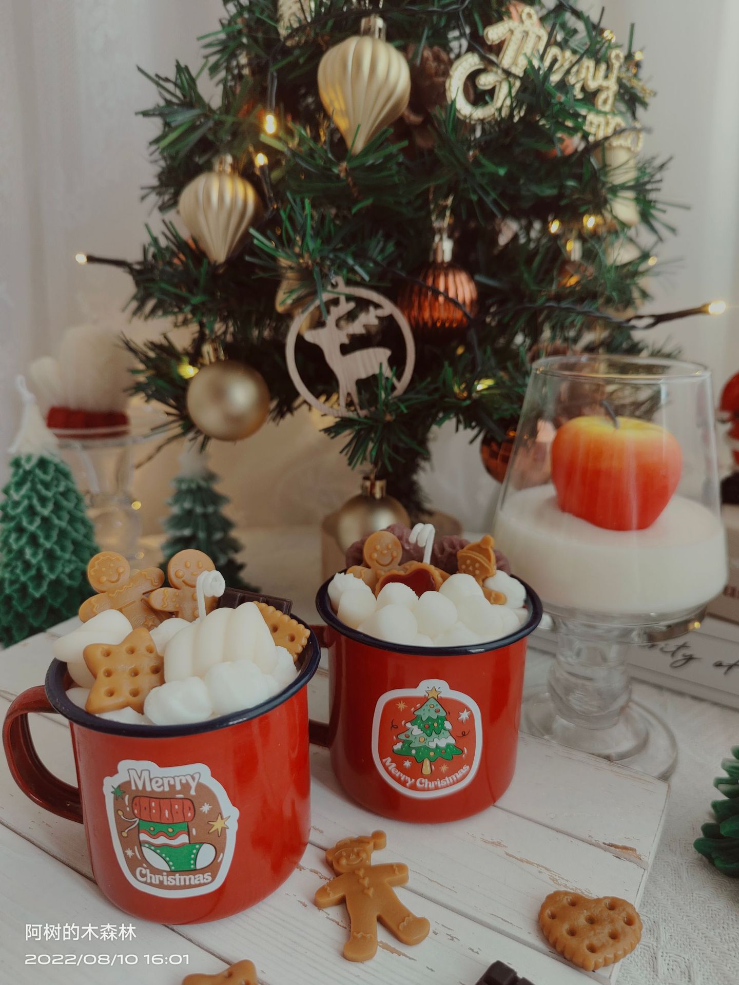 圣诞节蜡烛创意手工姜饼人棉花糖香薰摆件伴手礼跨境礼物拍摄道具详情23