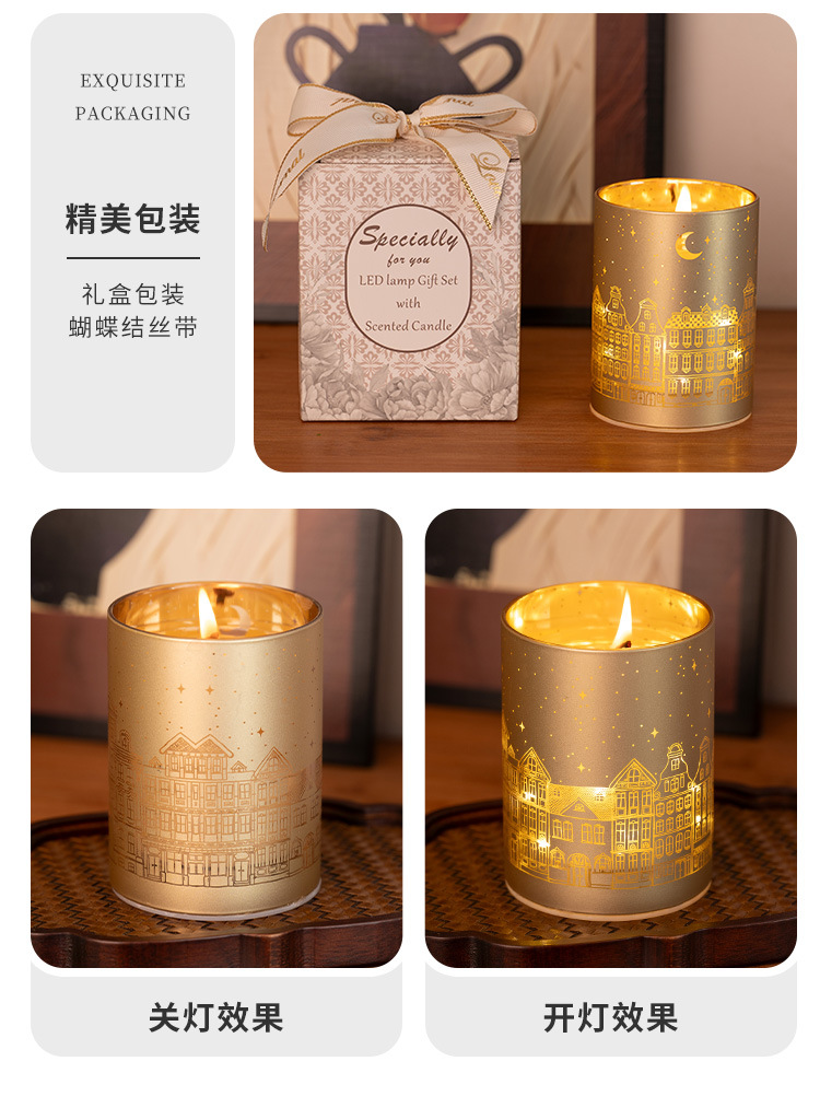 香薰蜡烛浪漫城市图案节日礼物卧室持久香氛香氛小夜灯批发定制详情14