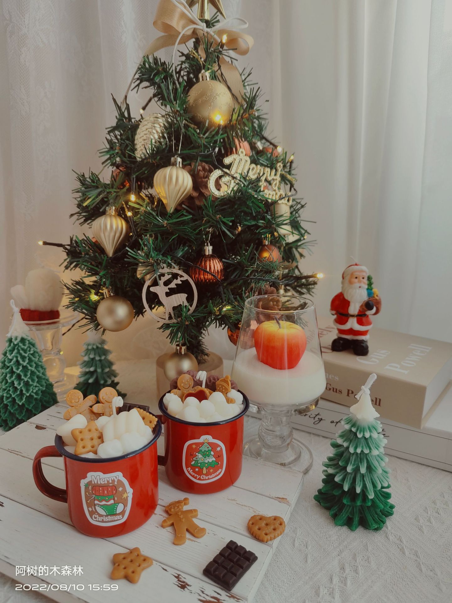 圣诞节蜡烛创意手工姜饼人棉花糖香薰摆件伴手礼跨境礼物拍摄道具详情25