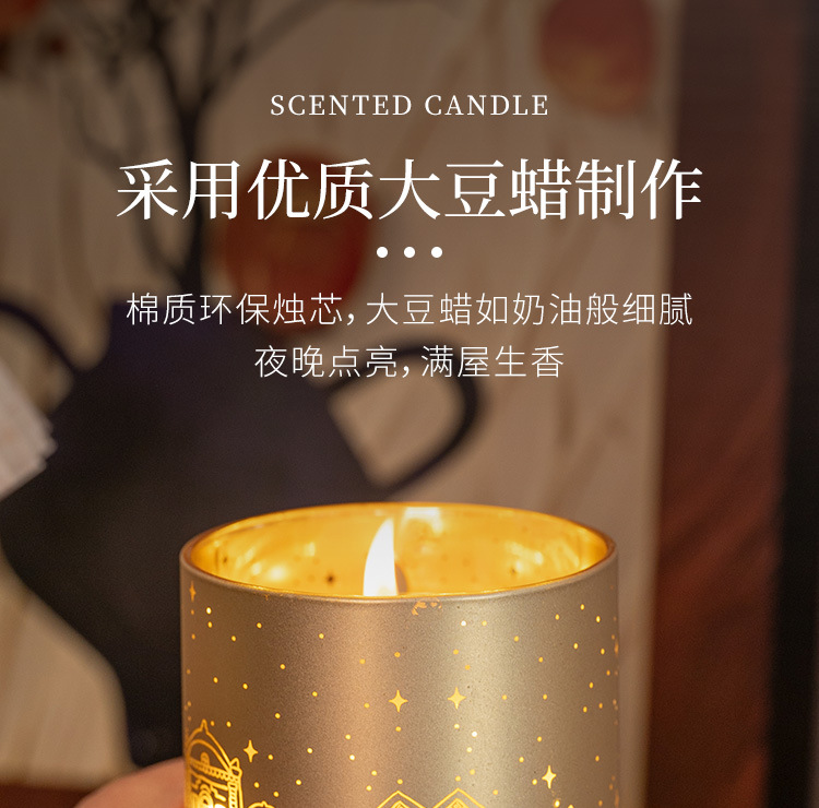 香薰蜡烛浪漫城市图案节日礼物卧室持久香氛香氛小夜灯批发定制详情3