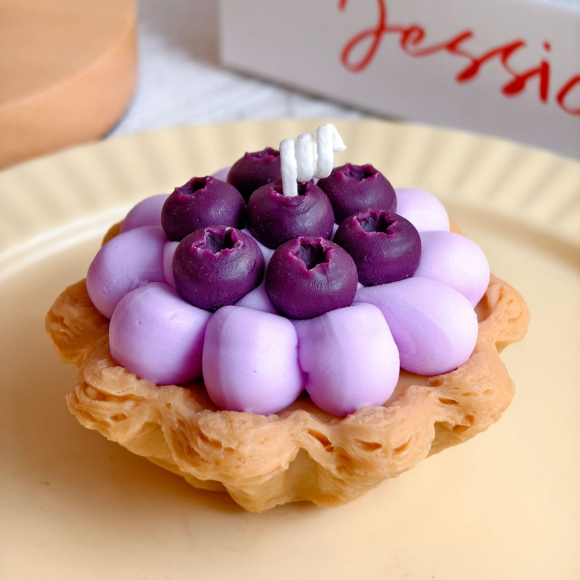 蛋挞香薰蜡烛可颂太阳花蛋挞跨境批发大豆蜡摆件草莓蓝莓水果塔详情10