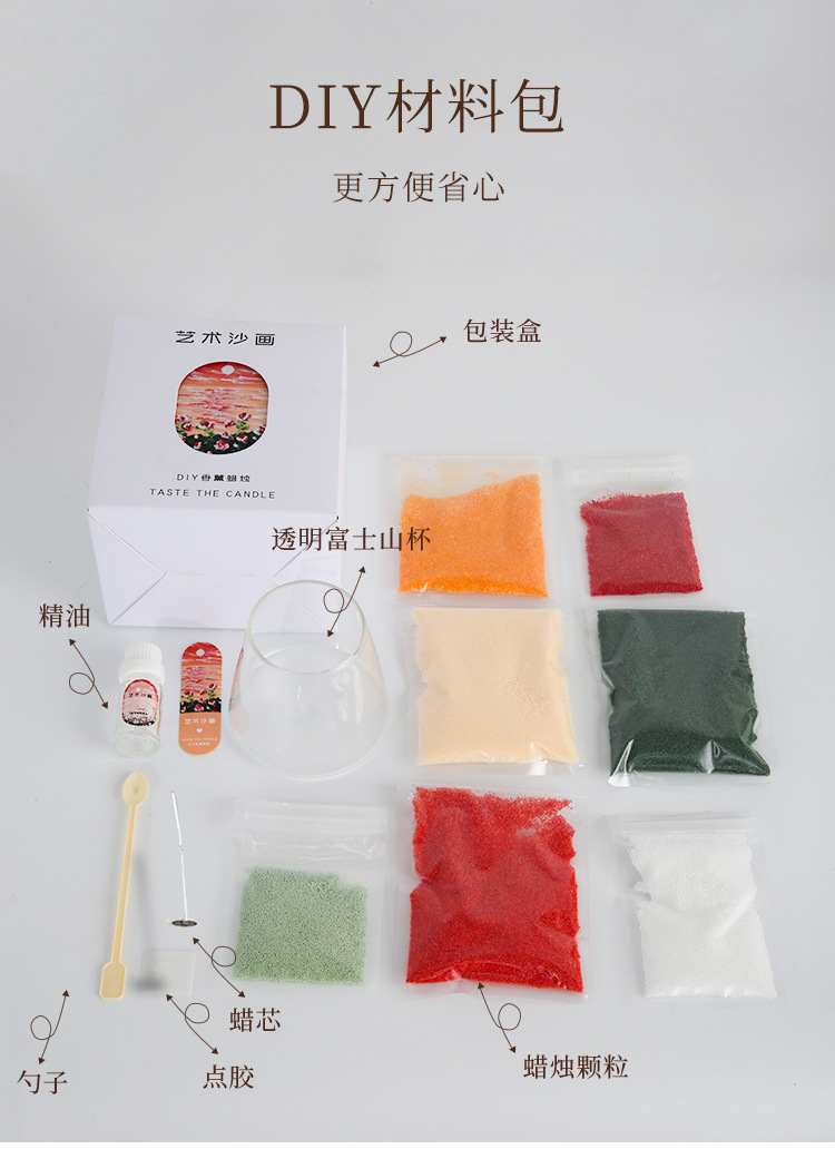 沙画香薰蜡烛送礼朋友创意生日礼物机构礼盒手工diy材料包批发女详情6