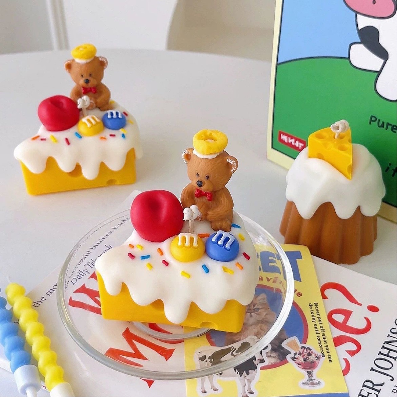 手工小众芝士奶酪香薰蜡烛蛋糕伴手礼创意摆件送女生可爱生日礼物详情2