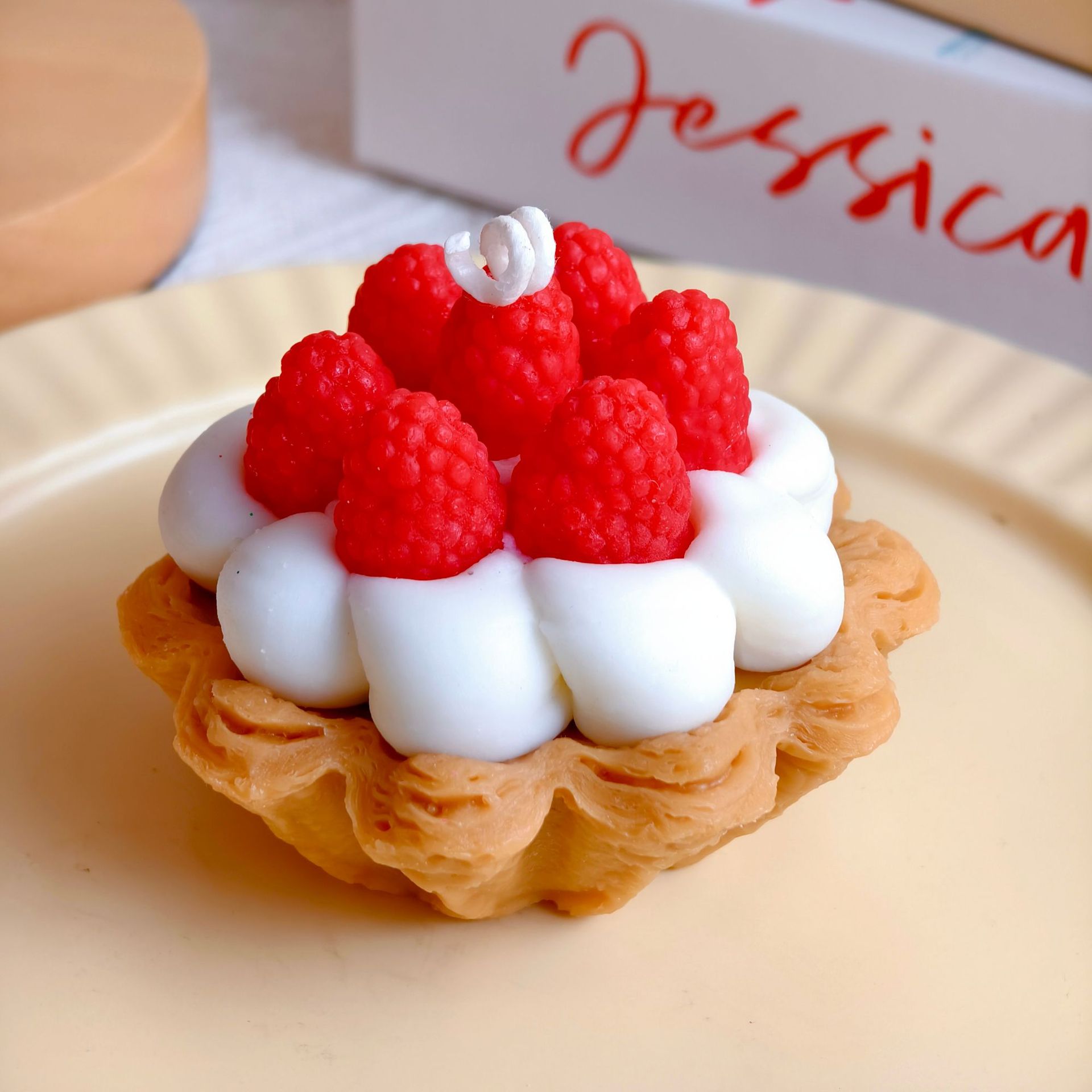 蛋挞香薰蜡烛可颂太阳花蛋挞跨境批发大豆蜡摆件草莓蓝莓水果塔详情5