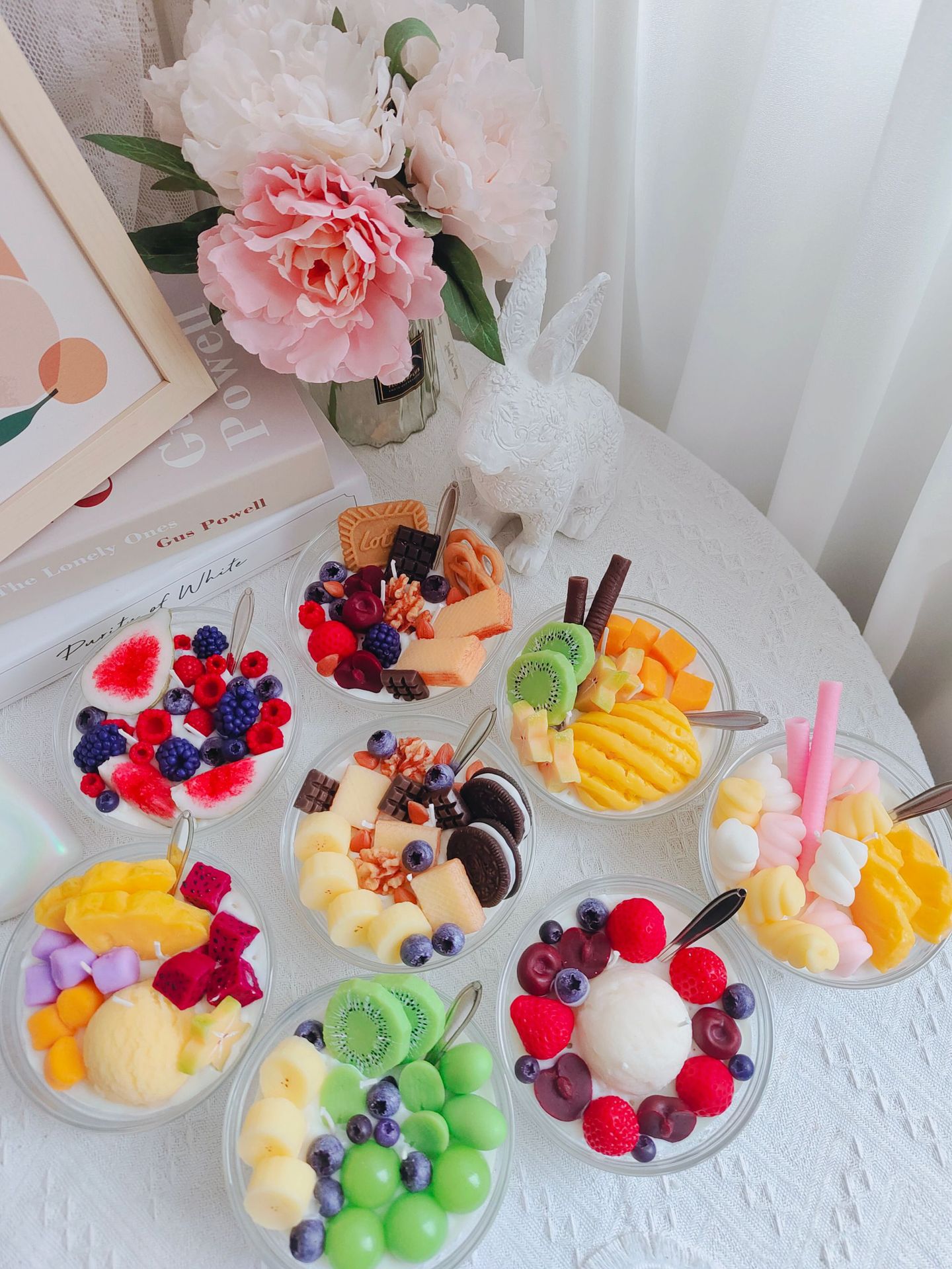 水果酸奶创意冰激凌坚果香薰蜡烛手工仿真麦片碗摆件伴手礼大豆蜡详情6