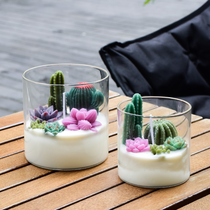 多肉仙人掌香薰蜡烛DIY植物手工蜡烛香氛装饰创意摆件香薰伴手礼详情2