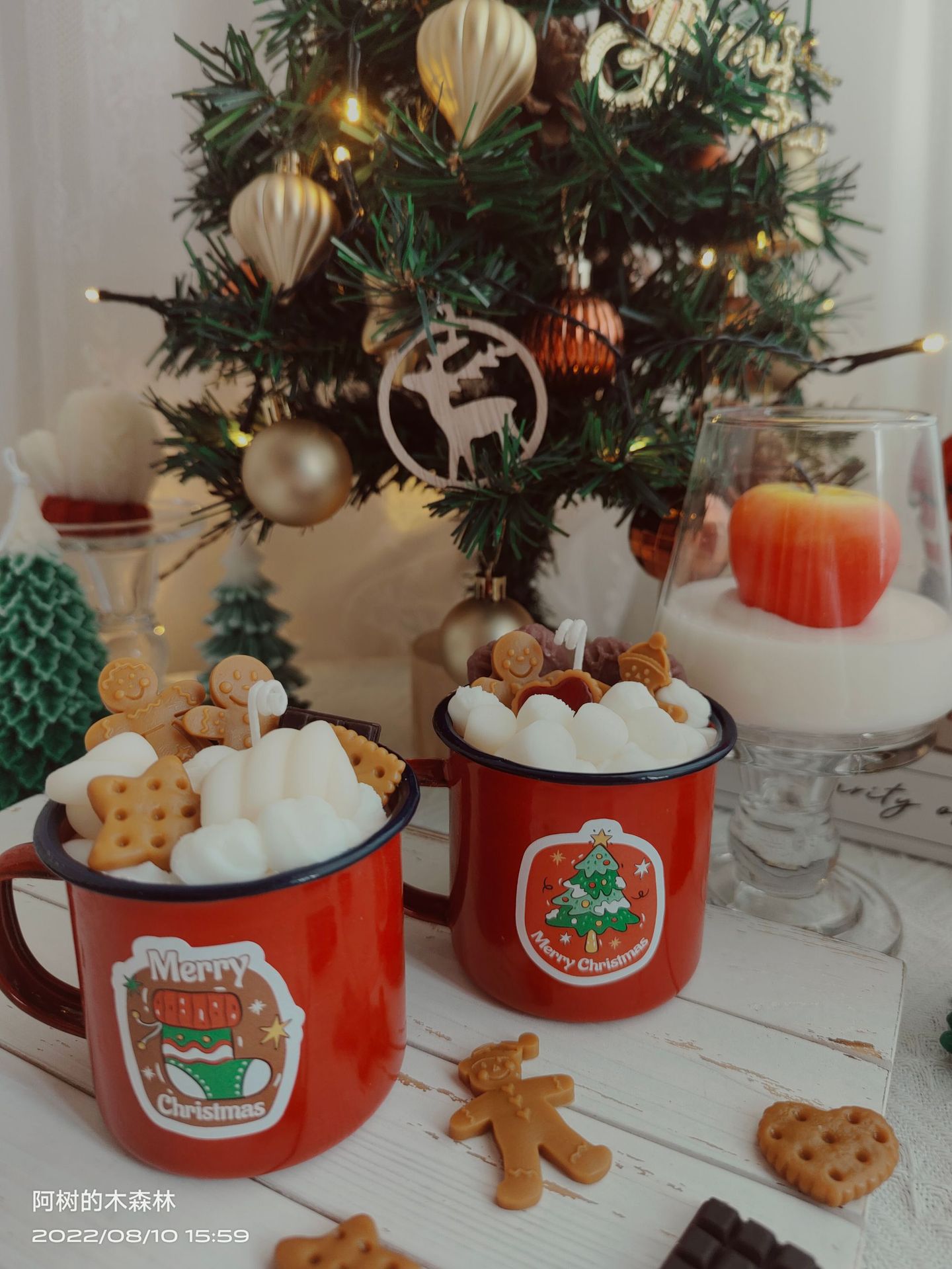 圣诞节蜡烛创意手工姜饼人棉花糖香薰摆件伴手礼跨境礼物拍摄道具详情22