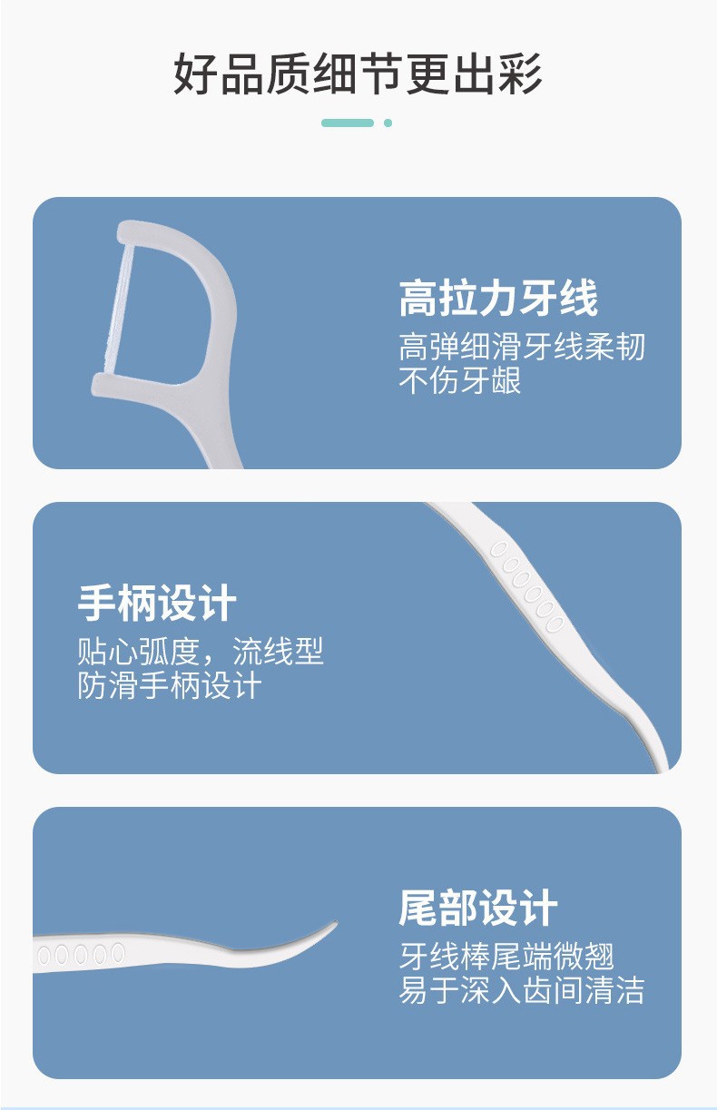 厂家批发一次性牙线高弹力剔牙签口腔清洁牙龈牙齿清洁6克牙线棒详情7
