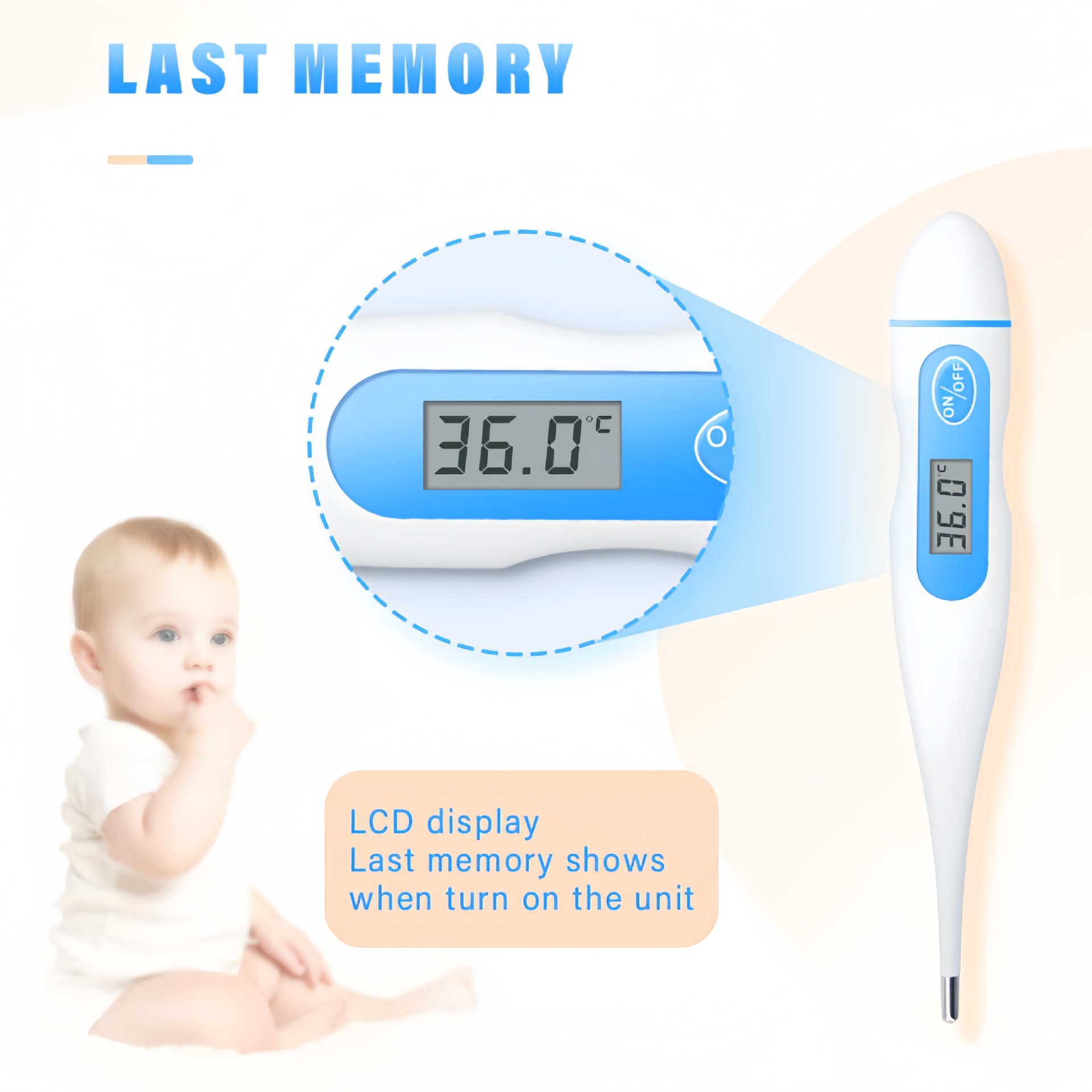 English packaging electronic thermometers, household hard-head thermometers for export pic 3